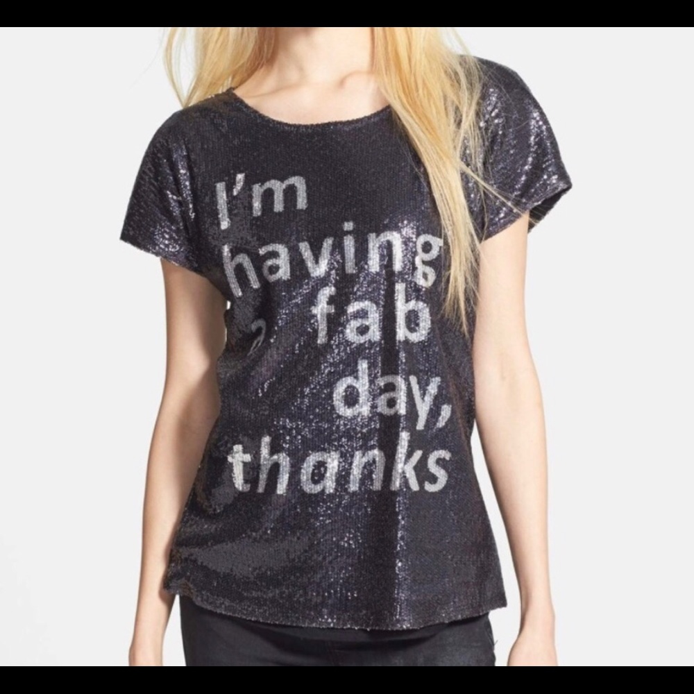 Madison & Berkeley ‘Having a Fab Day’ sequin tee